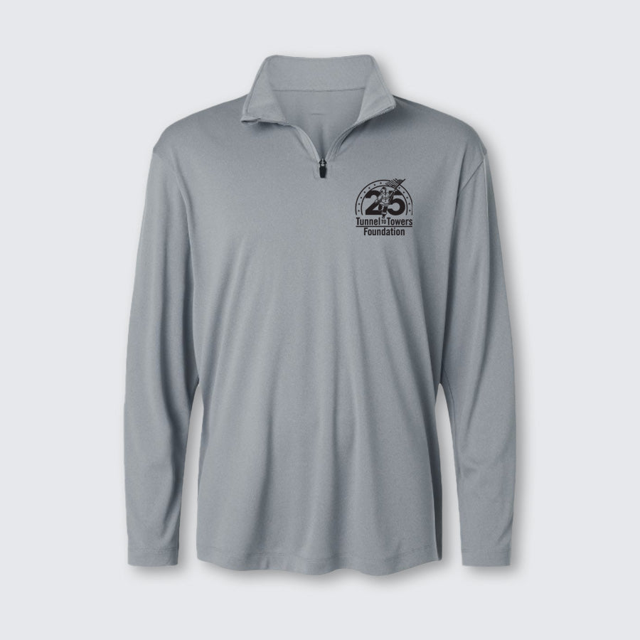 T2T 25th Anniversary Quarter Zip – Unisex (Heather Steel)